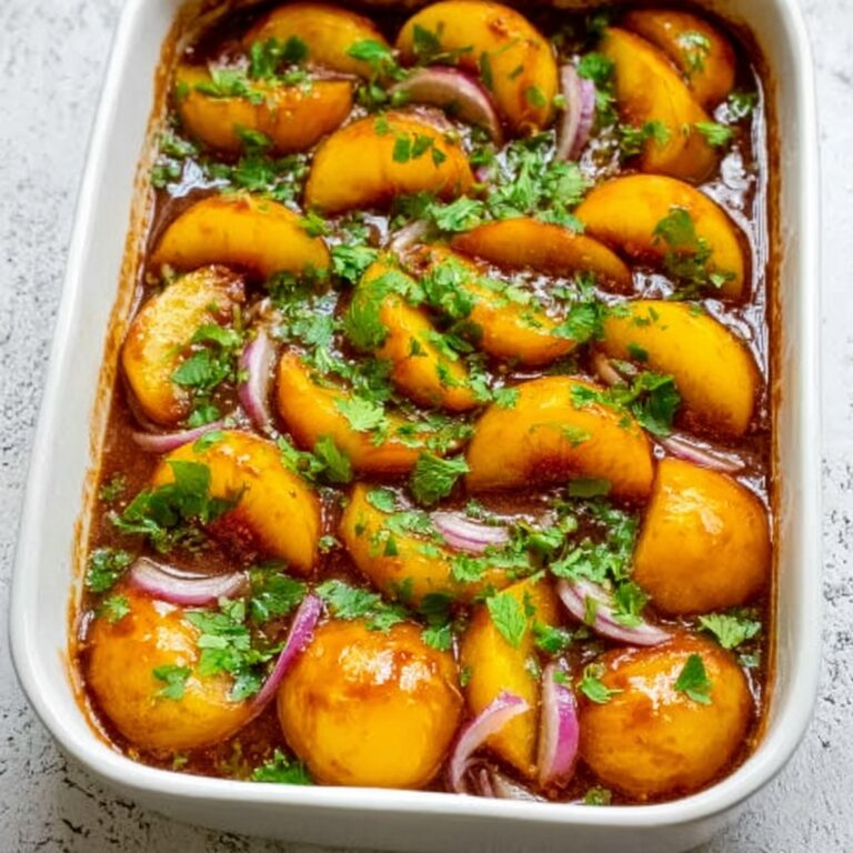 Roasted Peach BBQ Chicken Bake Recipe