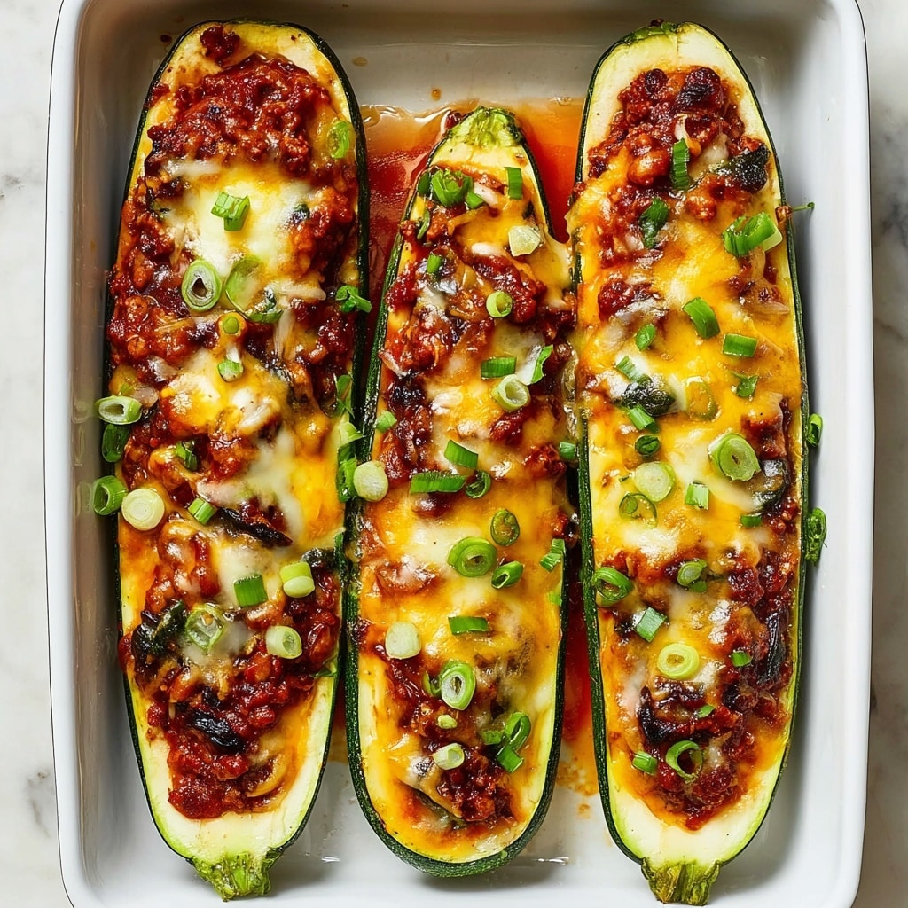 Cheesy BBQ Chicken Stuffed Zucchini Boats Recipe - Recipe Image