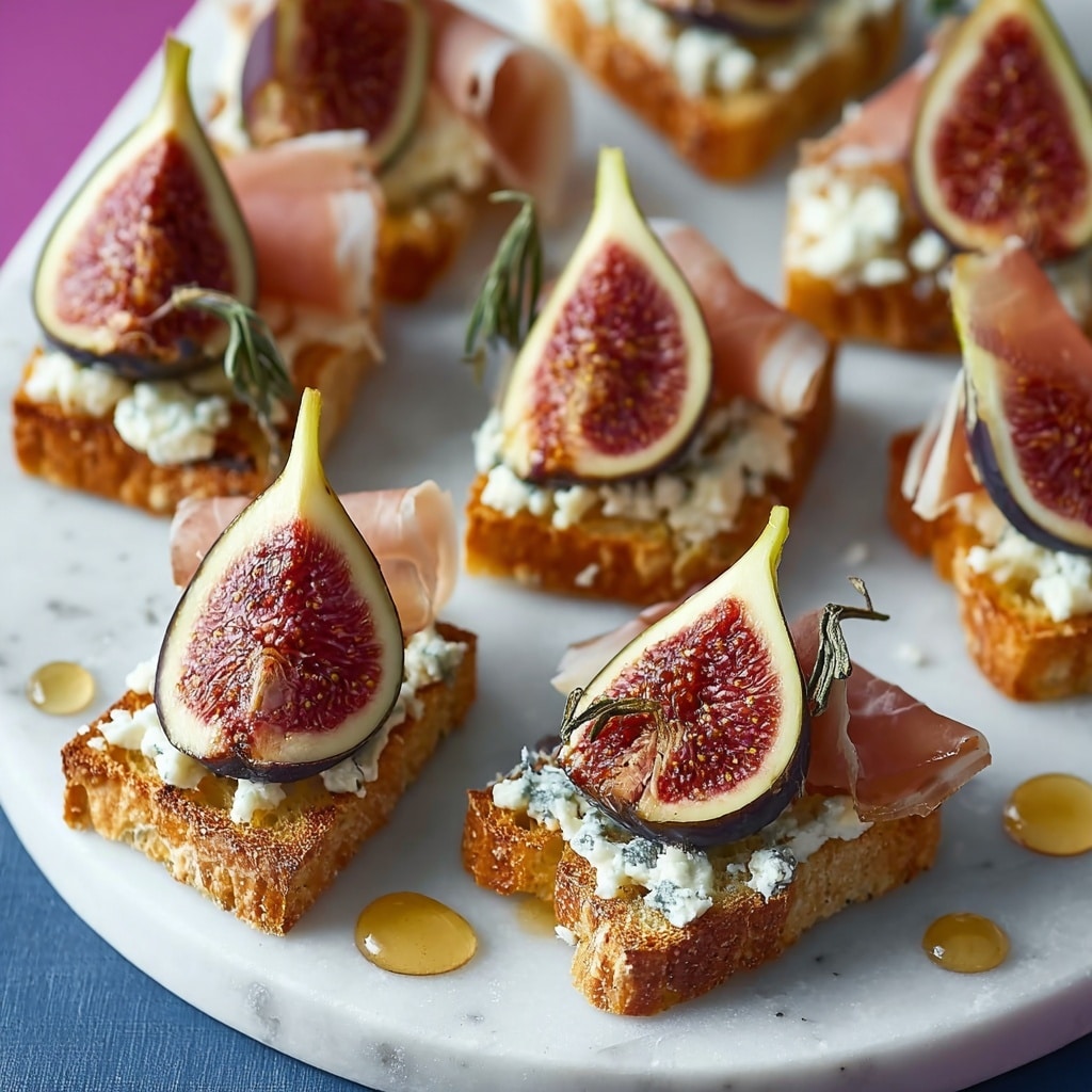 Fig, Blue Cheese & Crispy Prosciutto Crostini Recipe - Recipe Image