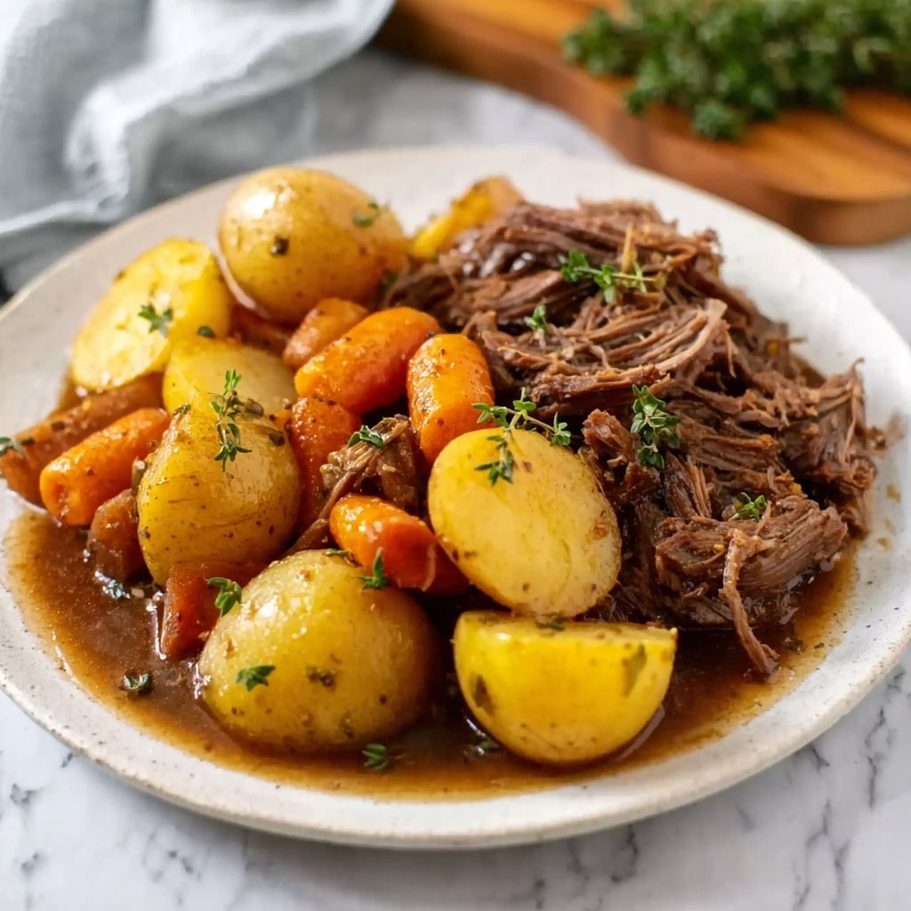 Hearty Slow Cooker Pot Roast with Carrots and Potatoes Recipe - Recipe Image