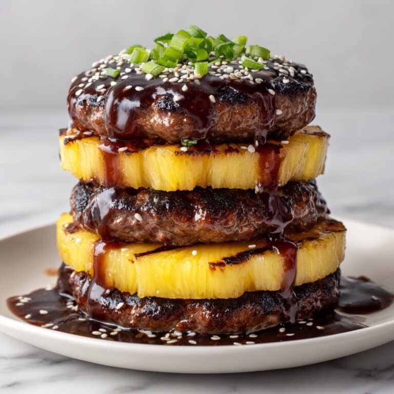 Teriyaki Beef Pineapple Rice Stack Recipe