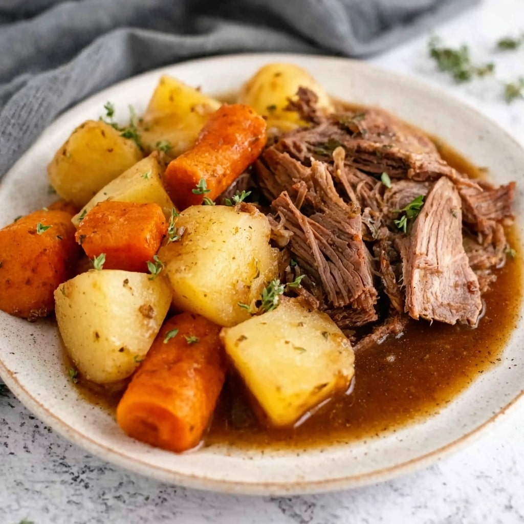 One-Pan Pot Roast with Carrots and Potatoes Recipe - Recipe Image