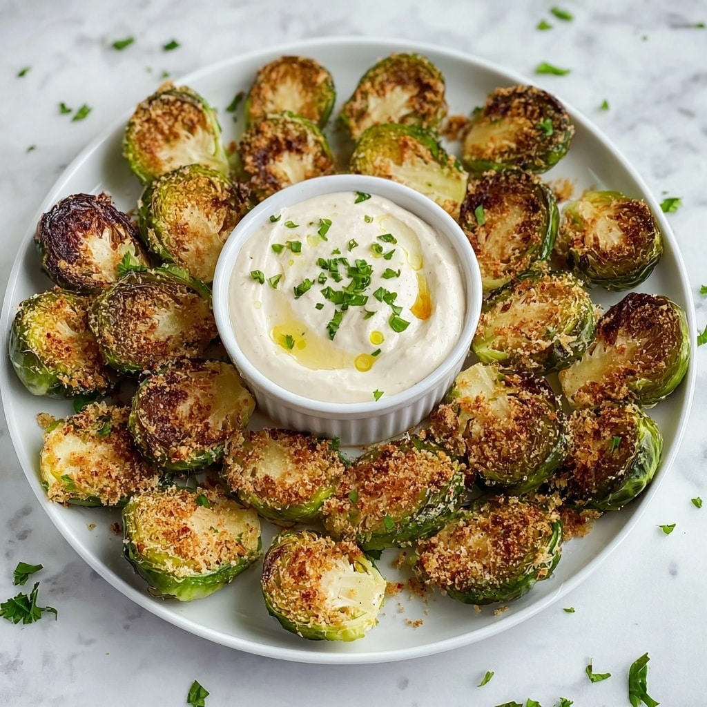 Crispy Brussels Sprouts With Dijon Aioli Recipe - Recipe Image