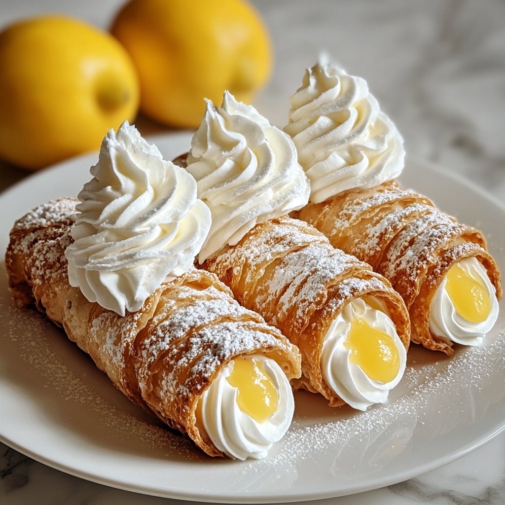 Zesty Lemon Meringue Pie Cannolis Recipe - Recipe Image