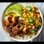 Chipotle Shrimp Avocado and Mango Rice Bowls Recipe