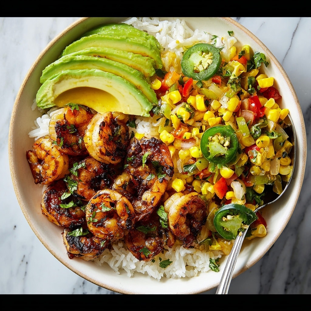 Chipotle Shrimp Avocado and Mango Rice Bowls Recipe