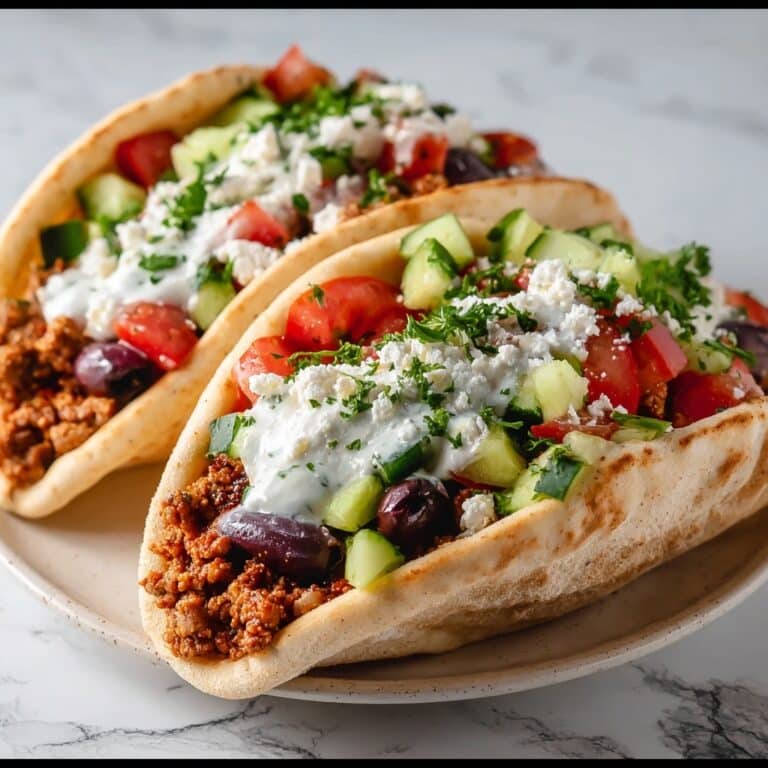 Mediterranean Ground Chicken Pitas Recipe