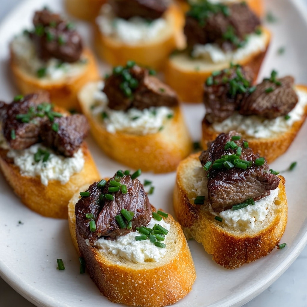 Burrata and Steak Crostini Recipe - Recipe Image