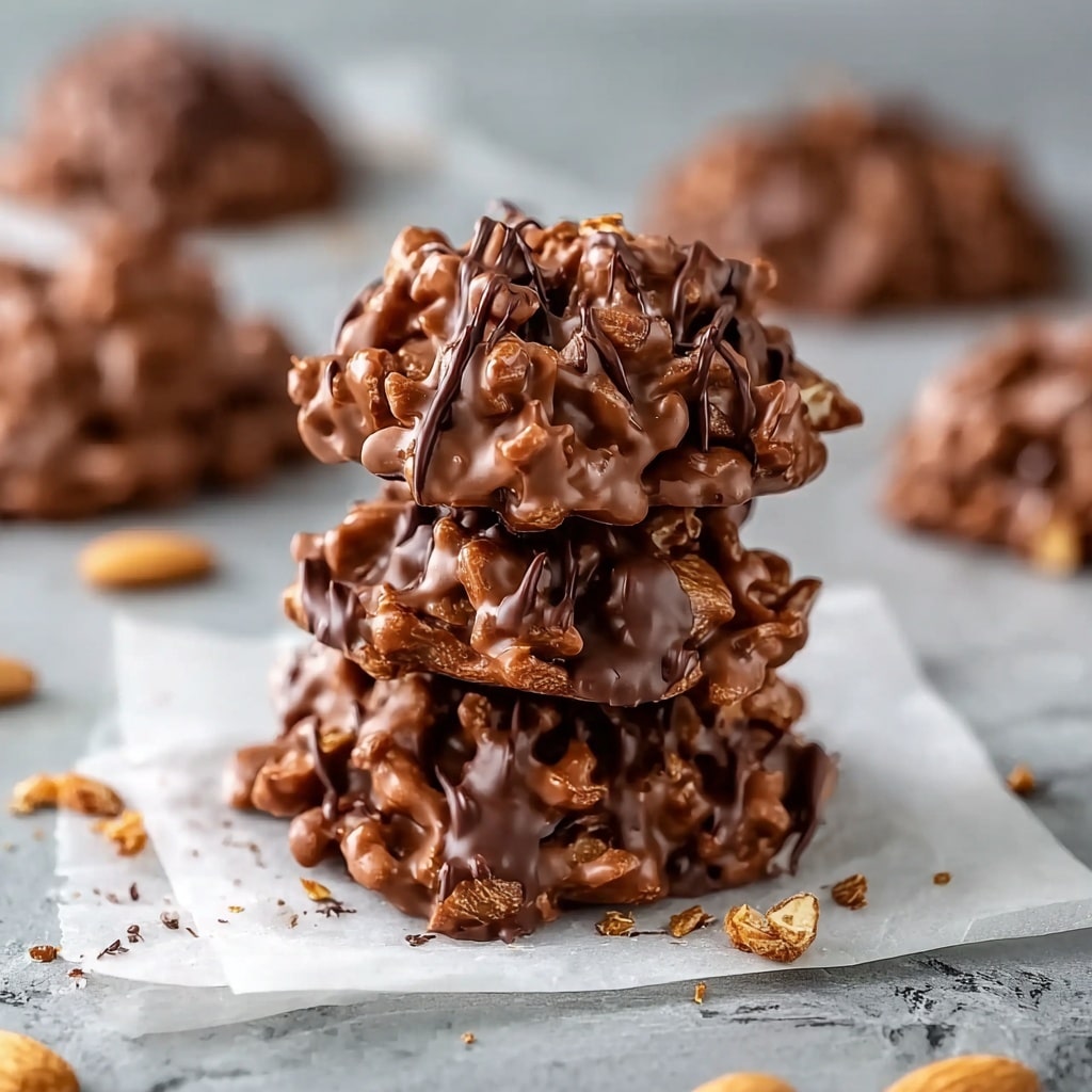 No-Bake Chocolate Peanut Butter Haystack Cookies Recipe - Recipe Image