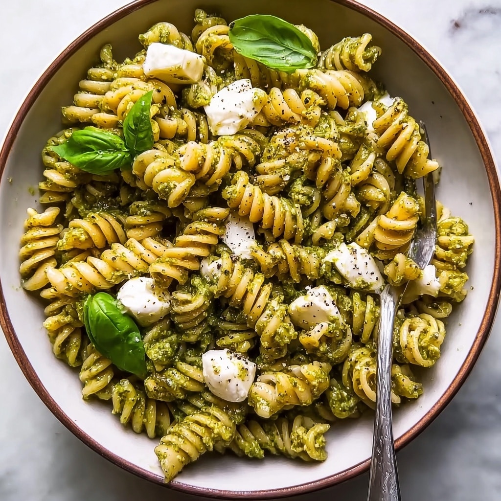 One Pot Melty Burrata Lemon Pesto Pasta Recipe - Recipe Image