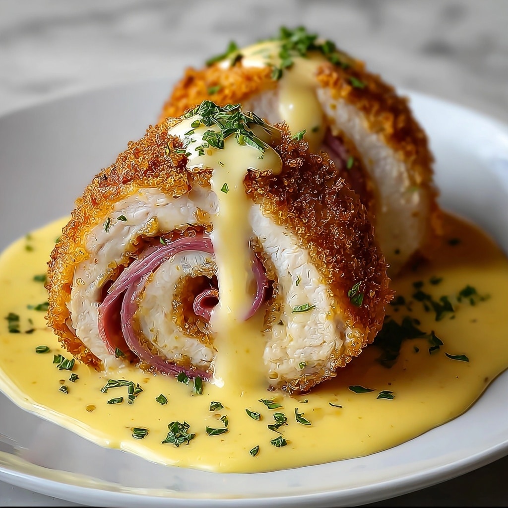 Crispy and Creamy Chicken Cordon Bleu with Dijon Sauce Recipe