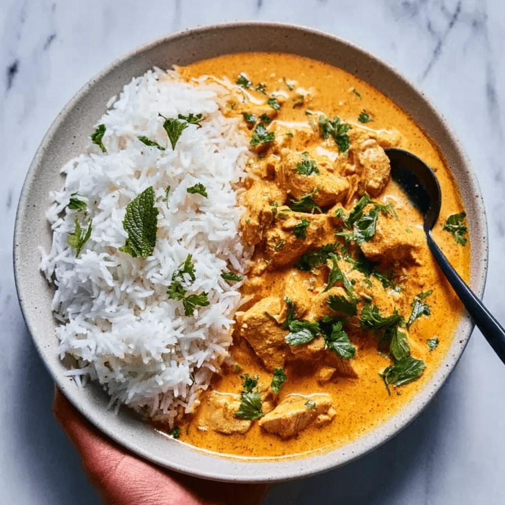 Easy Homemade Chicken Korma with Flatbread or Rice Recipe