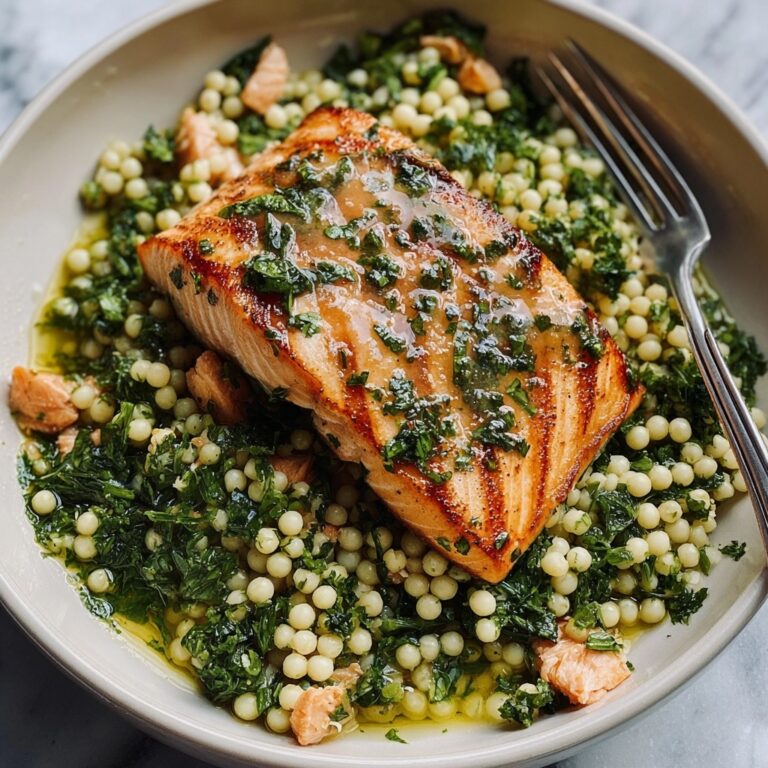Herbed Pearl Couscous and Salmon Recipe