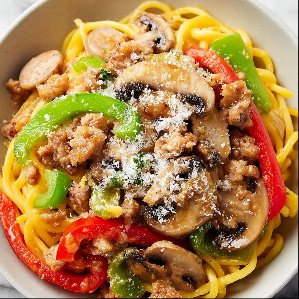 Pasta with Sausage, Peppers, and Onions Recipe