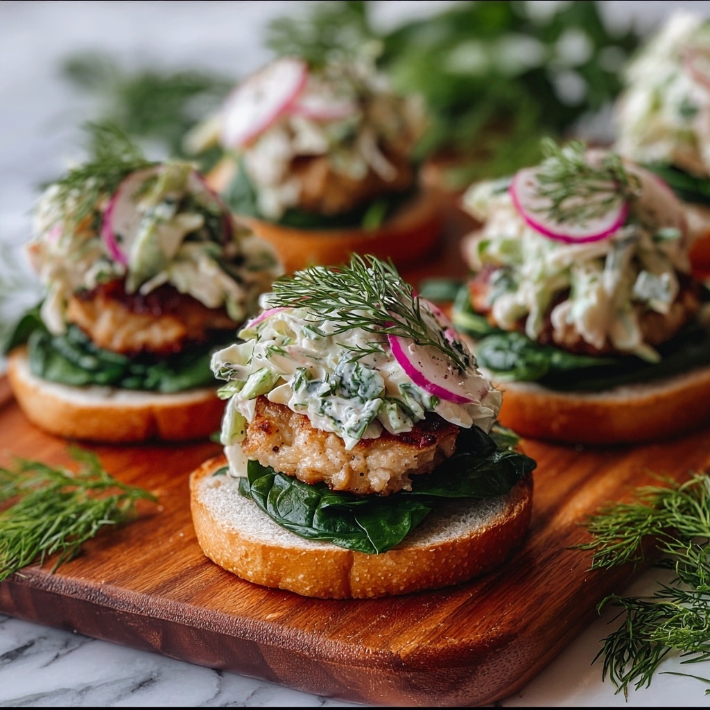 Crispy Salmon Sliders with Lemon Arugula Slaw Recipe
