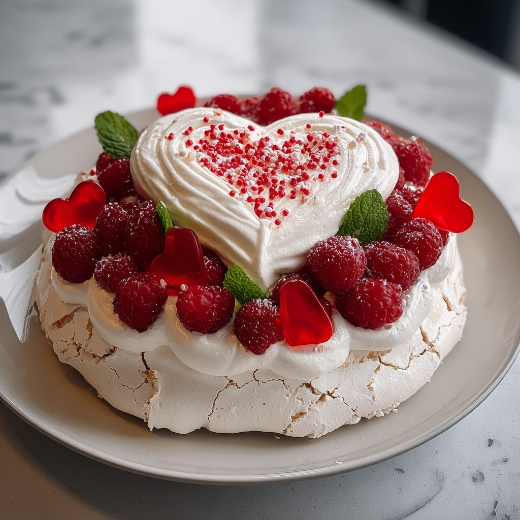 Heart-Shaped Pavlova with Fresh Berries Recipe