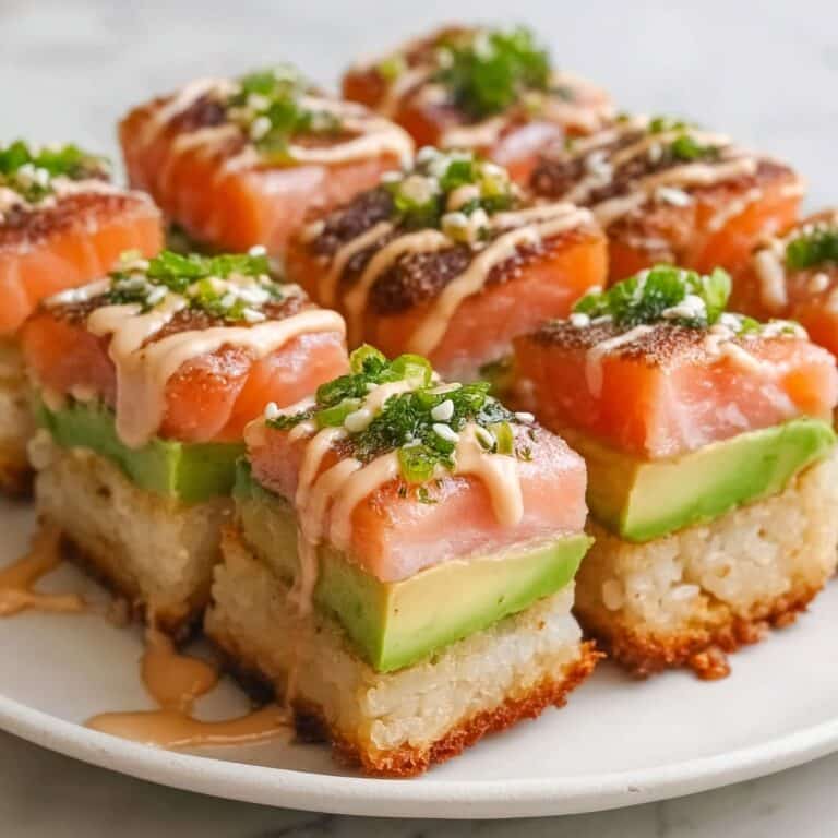 Crispy Rice Sushi Cupcakes with Smoked Salmon and Avocado Recipe