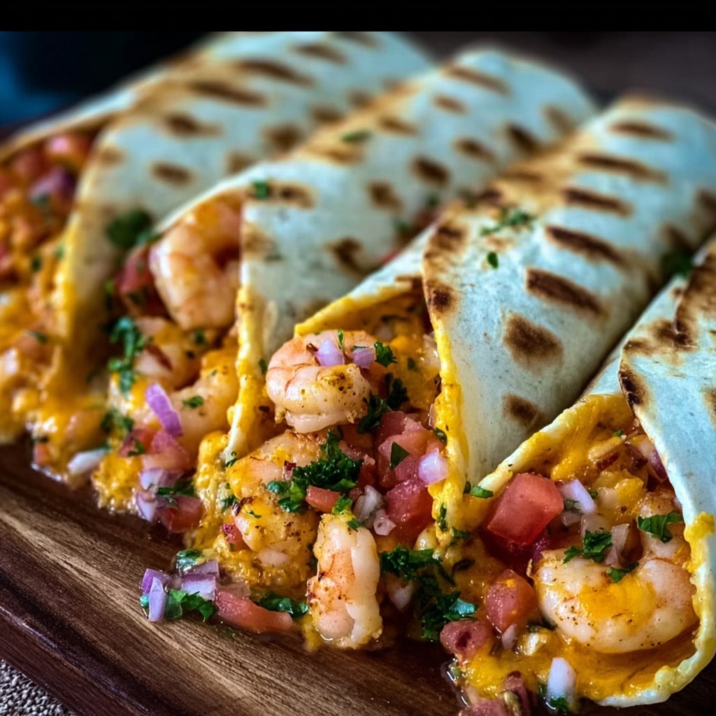 Loaded Shrimp Nacho Bomb Wraps with Shrimp and Cheese Recipe 5 Loaded Shrimp Nacho Bomb Wraps with Shrimp and Cheese Recipe - Recipe Image