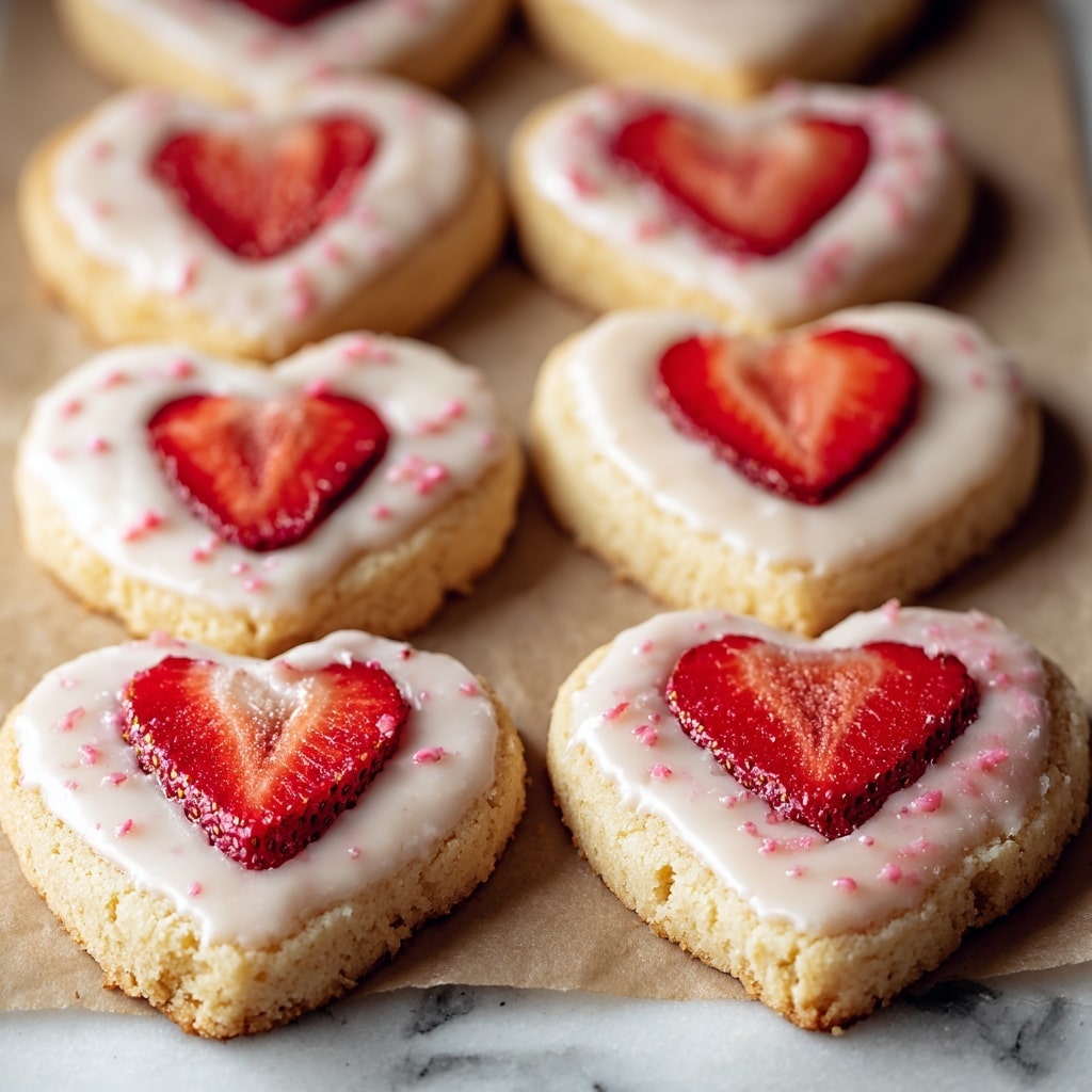 Heart-Shaped Strawberry Shortbread Cookies Recipe
