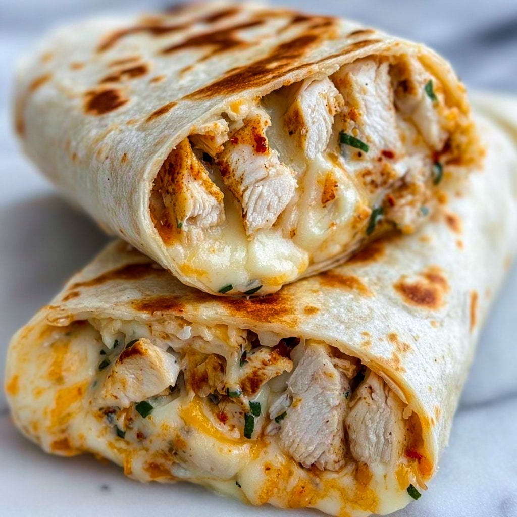 Cheesy Garlic Chicken Wraps Recipe