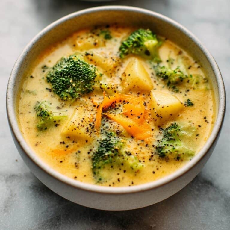 Crockpot Potato Broccoli Cheddar Soup Recipe