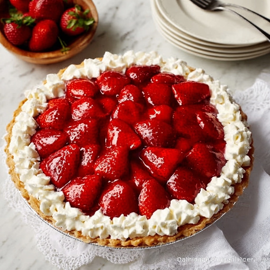 No-Bake Strawberry Cheesecake Cream Pie Recipe