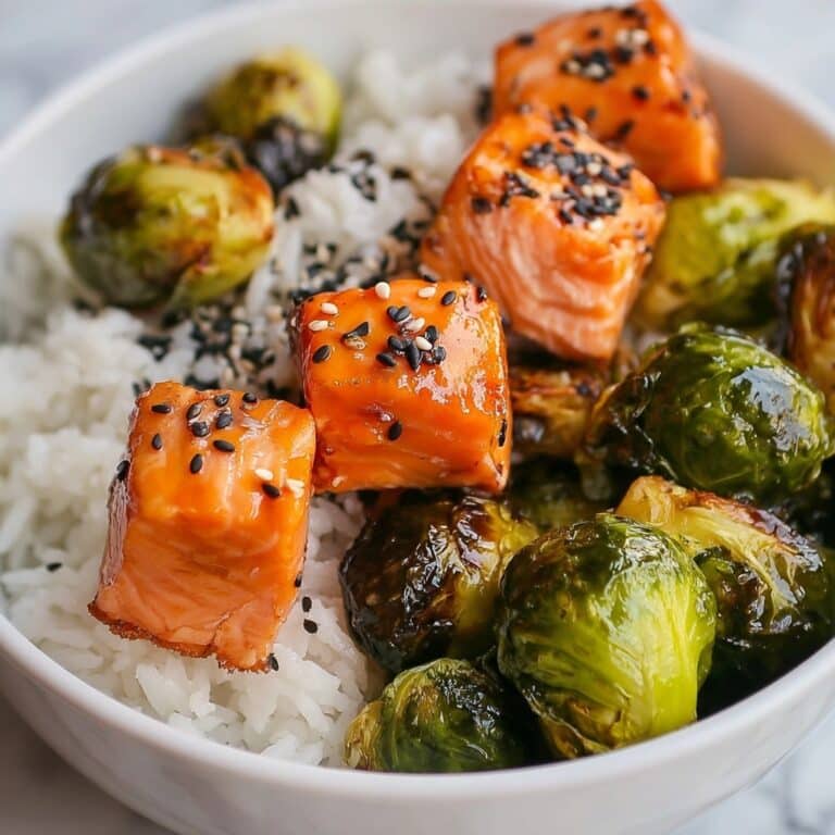 Teriyaki Salmon Bowls with Brussels Sprouts Recipe