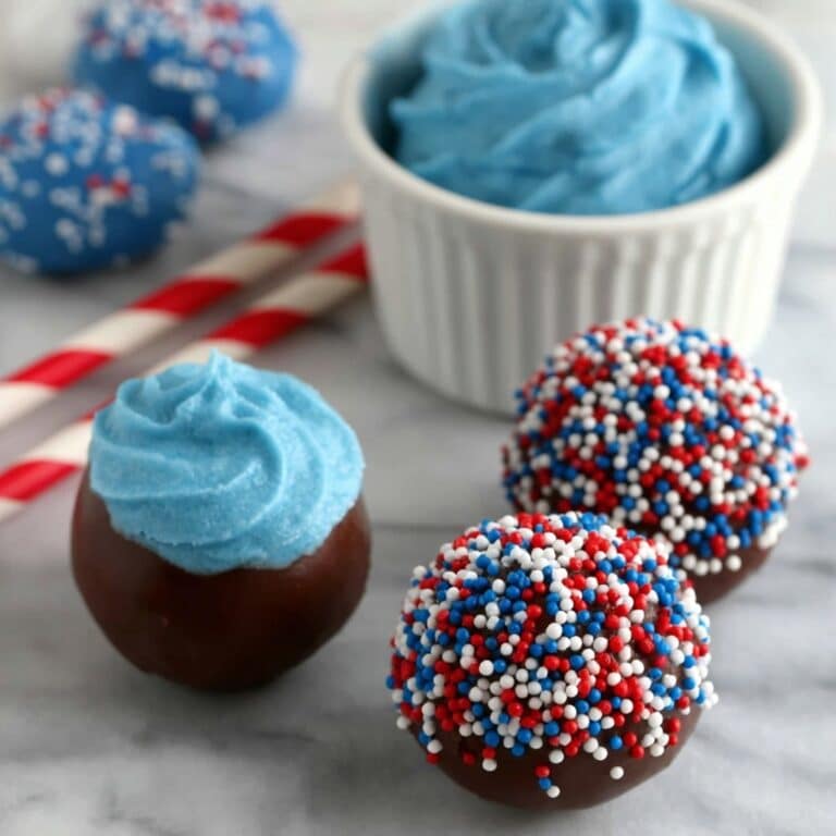 Patriotic Chocolate Cake Balls Recipe