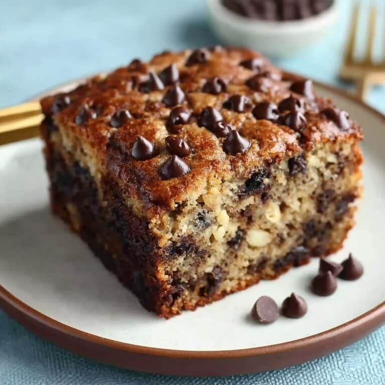 Banana Chocolate Chip Vegan Snack Cake Recipe