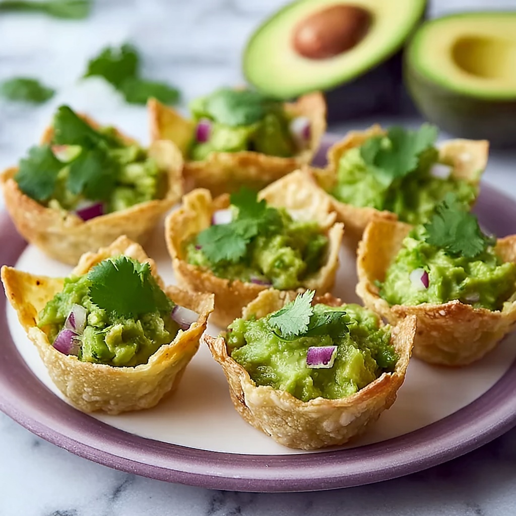 Baked Wonton Guacamole Cups Recipe 6 Baked Wonton Guacamole Cups Recipe - Recipe Image