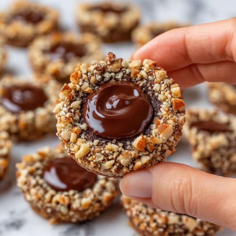 Chocolate Hazelnut Thumbprint Cookies Recipe