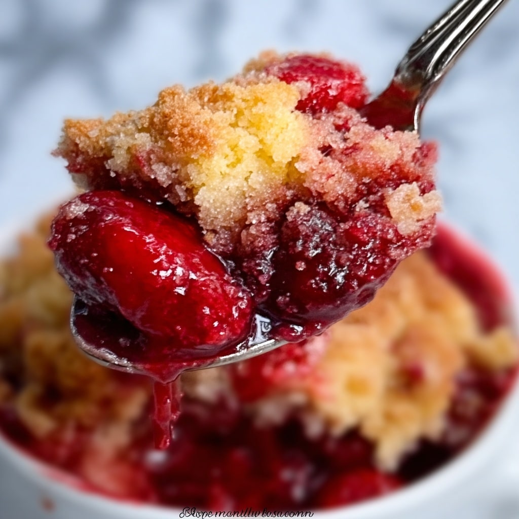 Strawberry Cobbler Topped with Brown Sugar Pecan Topping Recipe