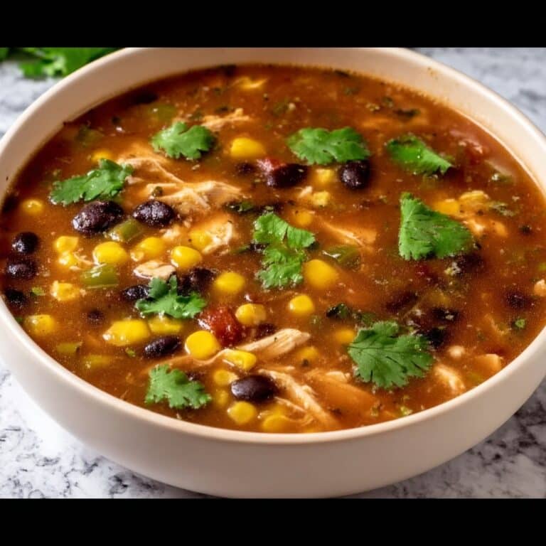 Southwest Black Bean Chicken Tortilla Soup Recipe