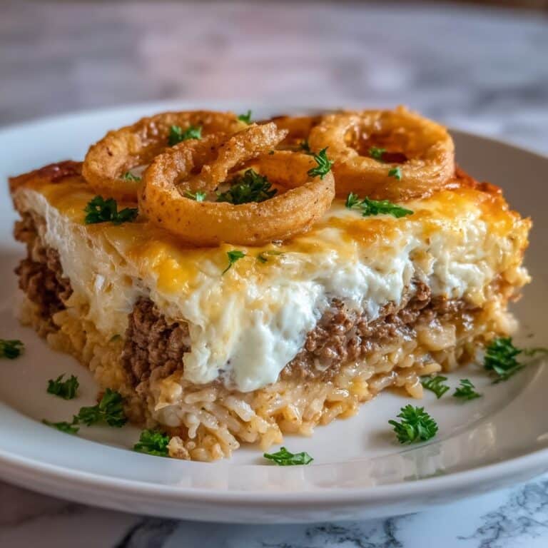 French Onion Ground Beef and Rice Casserole Recipe