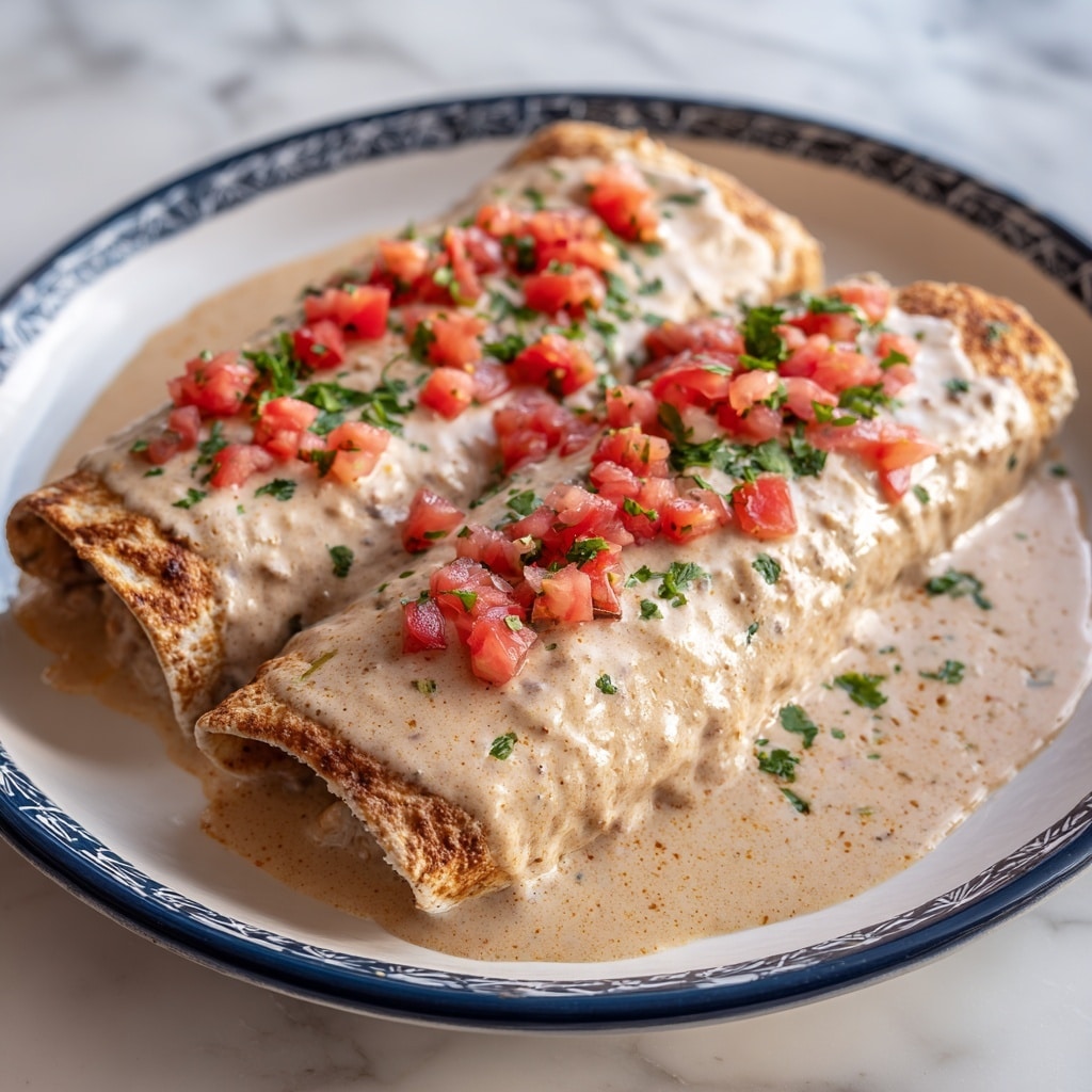 Boudin Chimichangas with Crawfish Cream Sauce Recipe - Recipe Image