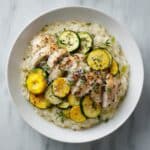 Lemon Pepper Chicken and Rice with Zucchini and Squash Recipe
