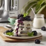 Charcoal Pancakes with Blackberry Syrup Recipe