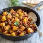 Ground Beef with Potatoes and Spicy Tomato Sauce Recipe