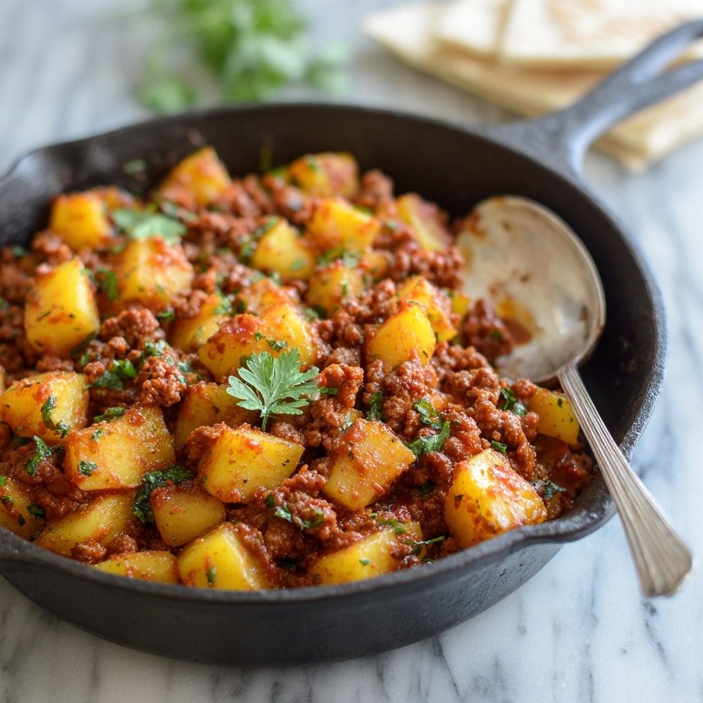 Ground Beef with Potatoes and Spicy Tomato Sauce Recipe