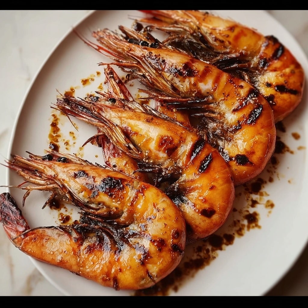 Char-Grilled King Prawns with Lemon Recipe