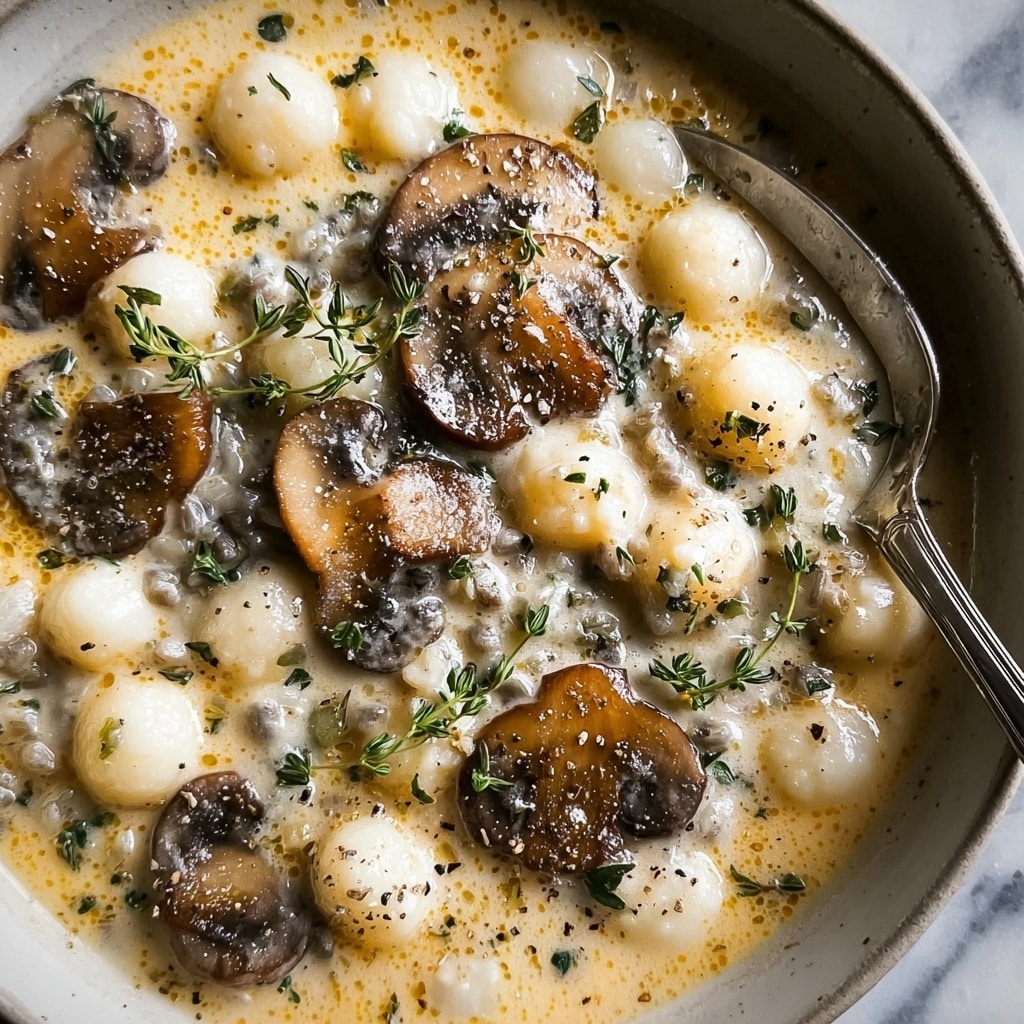 Creamy Mushroom & Pearl Couscous Soup Recipe - Recipe Image