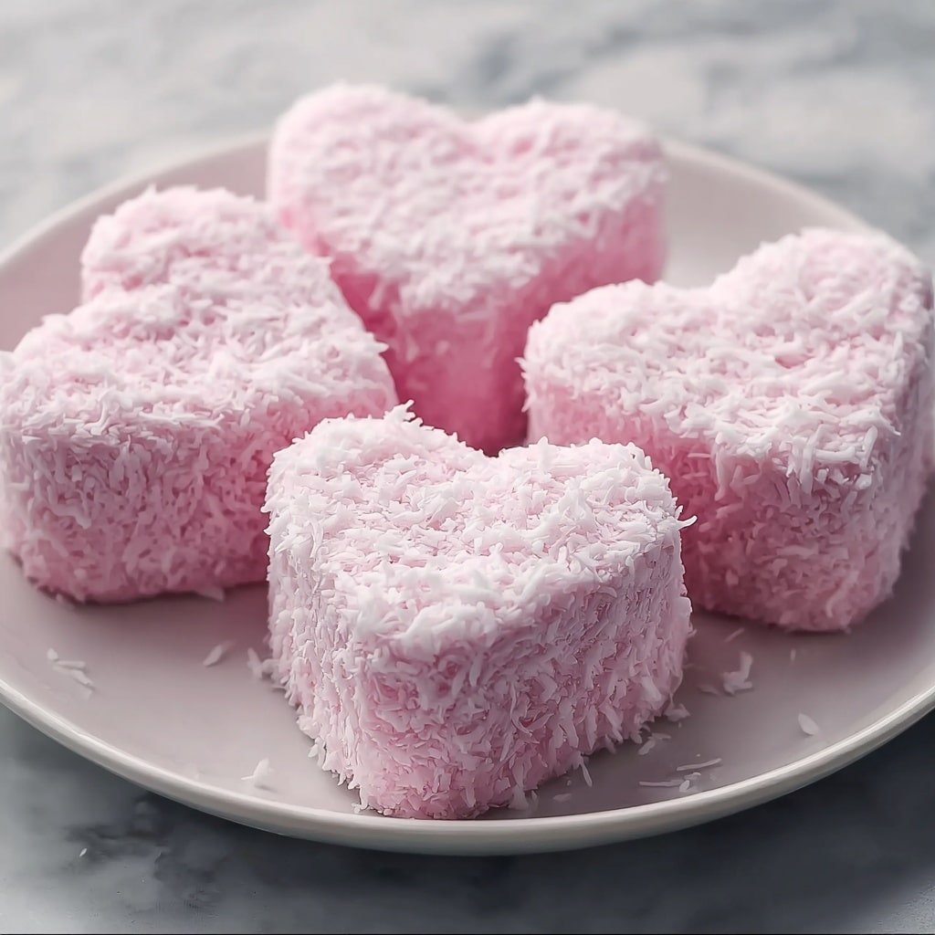 Pink Creamy Coconut Hearts Recipe - Recipe Image