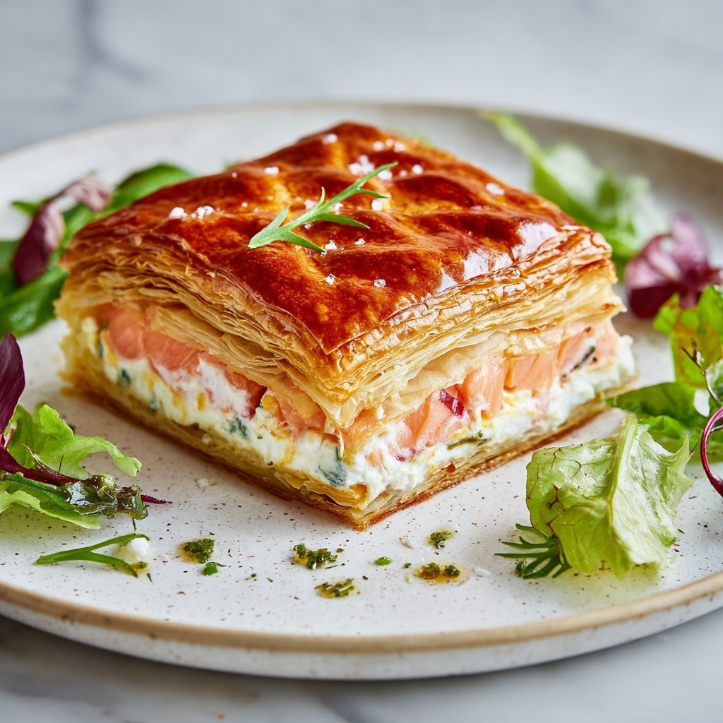 Salmon Wellington with Spinach and Herb Cream Cheese Filling Recipe