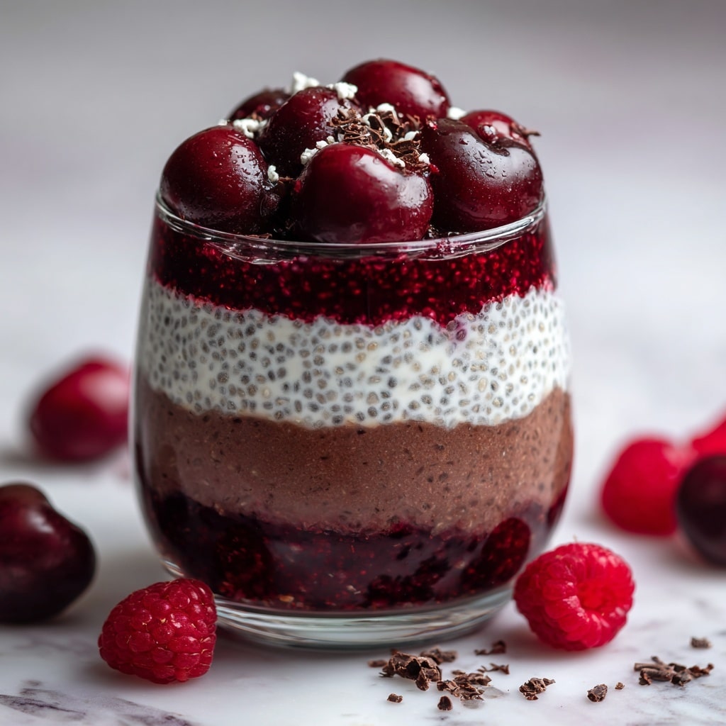 Layered Black Forest Overnight Oats Recipe - Recipe Image