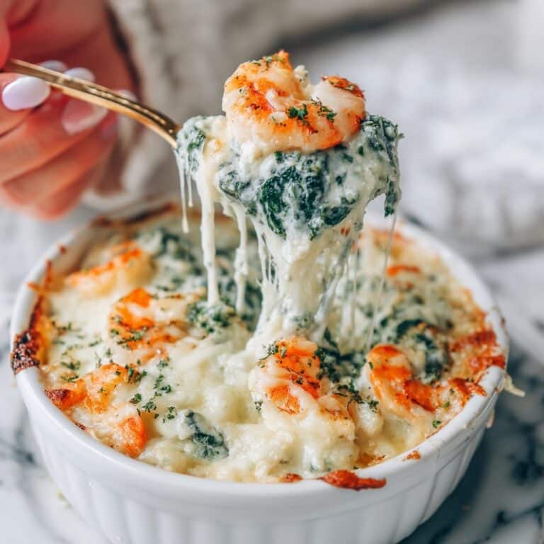 Cheesy Rich and Creamy Shrimp and Crab Spinach Dip Recipe