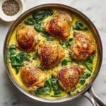 Creamy Garlic Skillet Chicken with Spinach Recipe