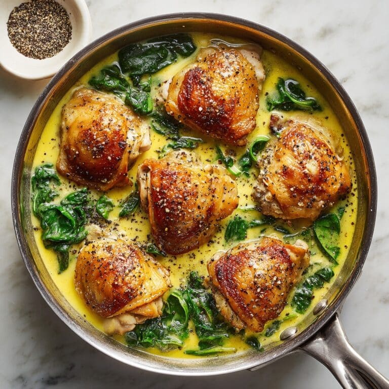 Creamy Garlic Skillet Chicken with Spinach Recipe