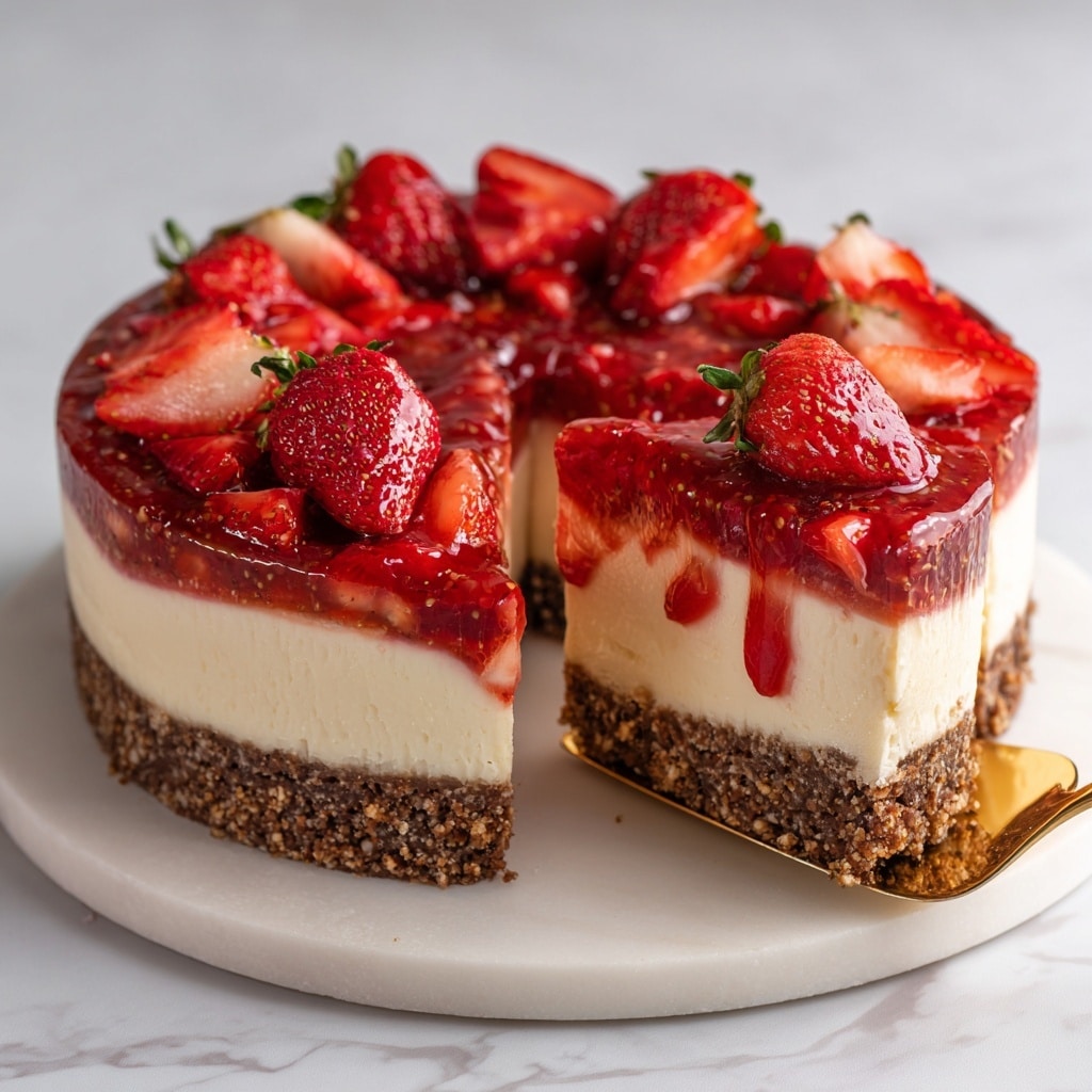Perfect Cheesecake with Strawberry Topping Recipe - Recipe Image