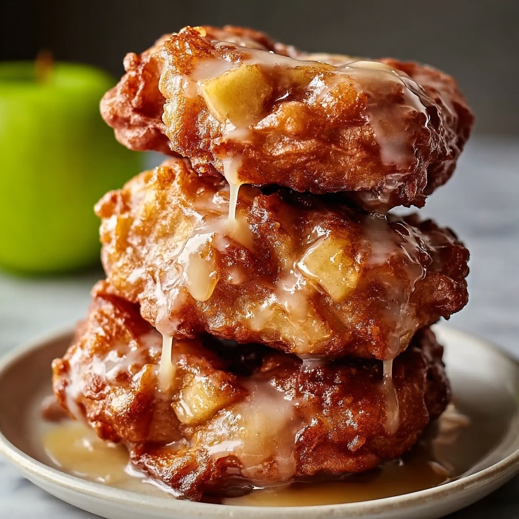Baked Apple Fritters with Vanilla Yogurt and Apple Cider Glaze Recipe - Recipe Image