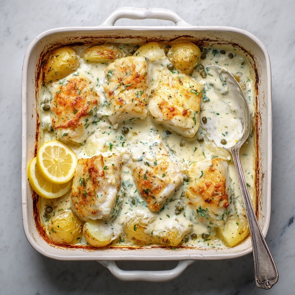 Cod & Potatoes in Rosemary Cream Sauce Recipe - Recipe Image